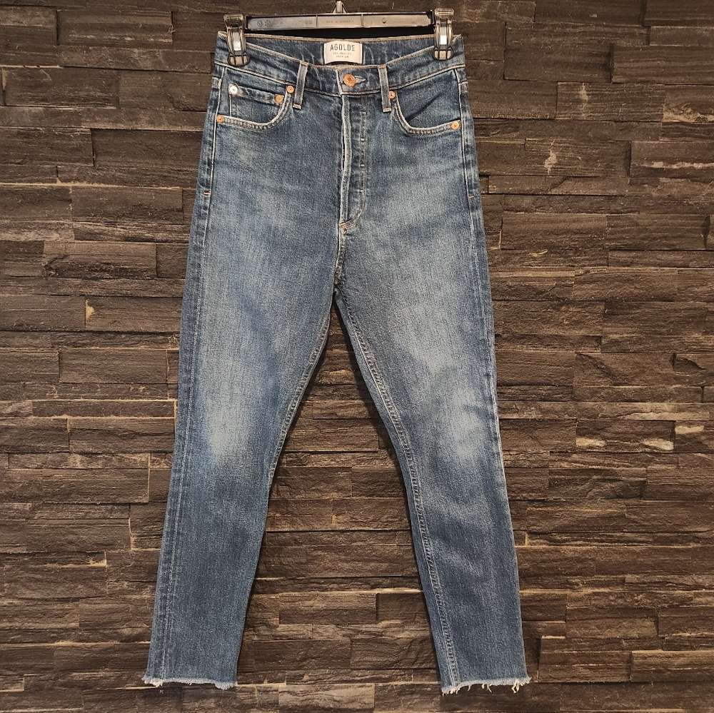 Agolde raw hem skinny jeans